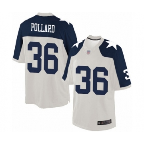 Men's Dallas Cowboys #36 Tony Pollard Limited White Throwback Alternate Football Jersey - Ujersey