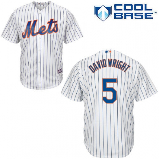 Men's Majestic New York Mets #5 David Wright Replica White Home Cool Base MLB Jersey - Ujersey