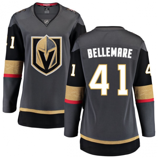 Women's Vegas Golden Knights #41 Pierre-Edouard Bellemare Authentic Black Home Fanatics Branded Breakaway NHL Jersey - Ujersey