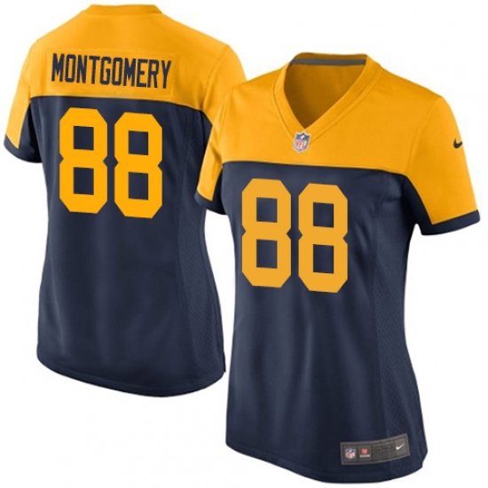 Women's Nike Green Bay Packers #88 Ty Montgomery Game Navy Blue Alternate NFL Jersey - Ujersey