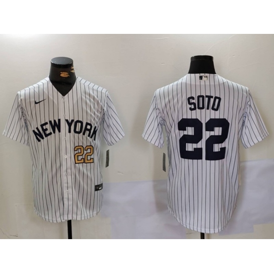 Men's New York Yankees #22 Juan Soto White Cool Base Stitched Baseball Jerseys - Ujersey