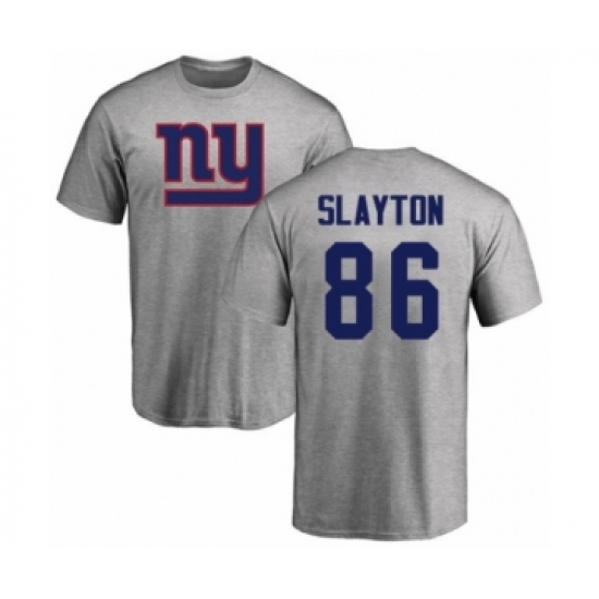 Football New York Giants #86 Darius Slayton Ash Name & Number Logo T-Shirt - Ujersey NHL