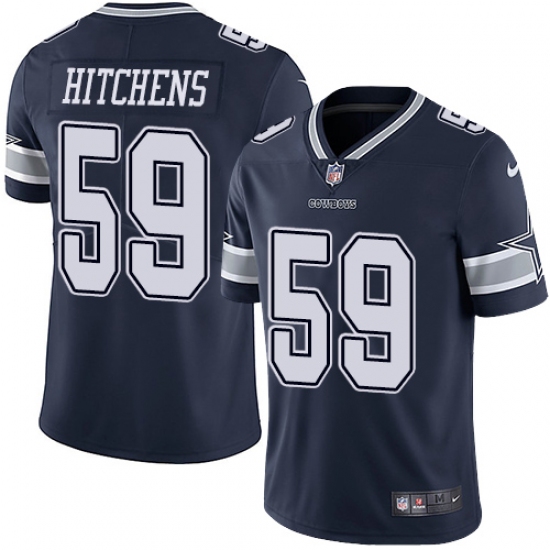 Men's Nike Dallas Cowboys #59 Anthony Hitchens Navy Blue Team Color Vapor Untouchable Limited Player NFL Jersey - Ujersey