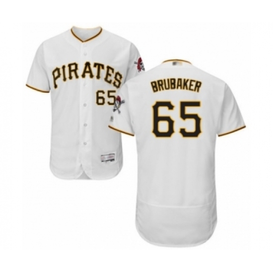 Men's Pittsburgh Pirates #65 J.T. Brubaker White Home Flex Base Authentic Collection Baseball Player Jersey - Ujersey