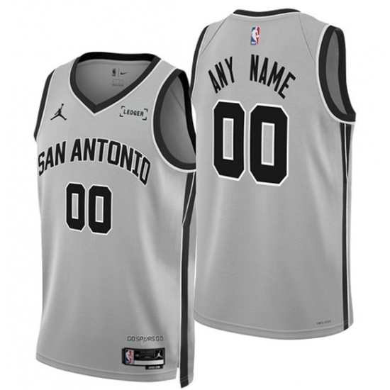 Men's San Antonio Spurs ActiVE Player Custom Silver 2025-26 Statement Edition Stitched Basketball Jersey - Ujersey