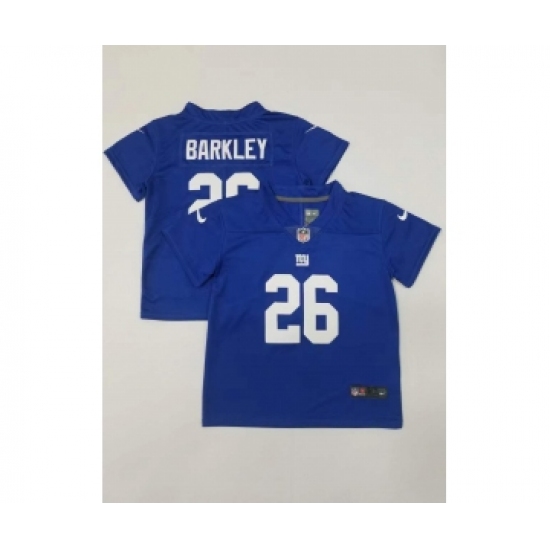 Toddler New York Giants #26 Saquon Barkley Limited Blue Vapor Stitched Jersey - Ujersey