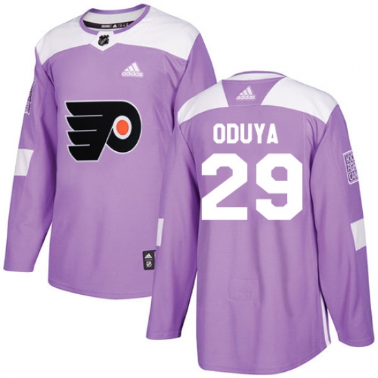 Men's Adidas Philadelphia Flyers #29 Johnny Oduya Authentic Purple Fights Cancer Practice NHL Jersey - Ujersey