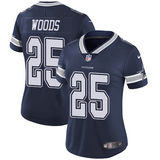 Women's Nike Dallas Cowboys #25 Xavier Woods Navy Blue Team Color Vapor Untouchable Limited Player NFL Jersey - Ujersey