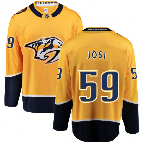 Men's Nashville Predators #59 Roman Josi Fanatics Branded Gold Home Breakaway NHL Jersey - Ujersey