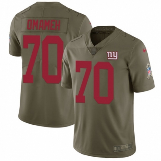 Men's Nike New York Giants #70 Patrick Omameh Limited Olive 2017 Salute to Service NFL Jersey - Ujersey