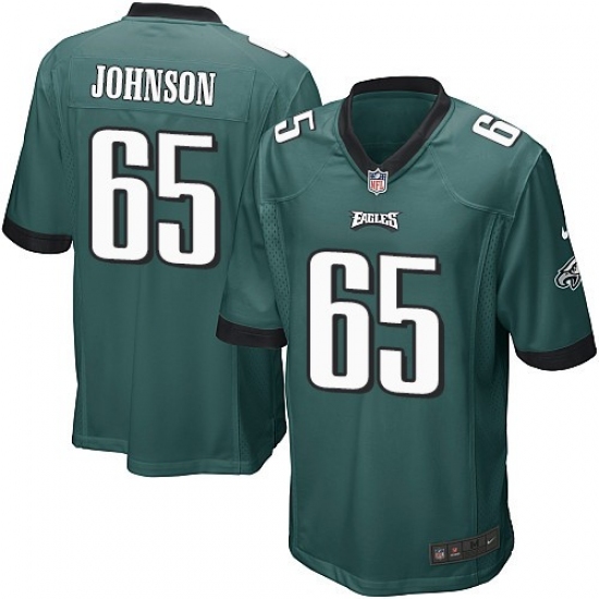 Men's Nike Philadelphia Eagles #65 Lane Johnson Game Midnight Green Team Color NFL Jersey - Ujersey