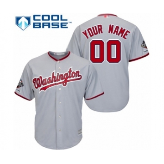 Youth Washington Nationals Customized Authentic Grey Road Cool Base 2019 World Series Champions Baseball Jersey - Ujersey