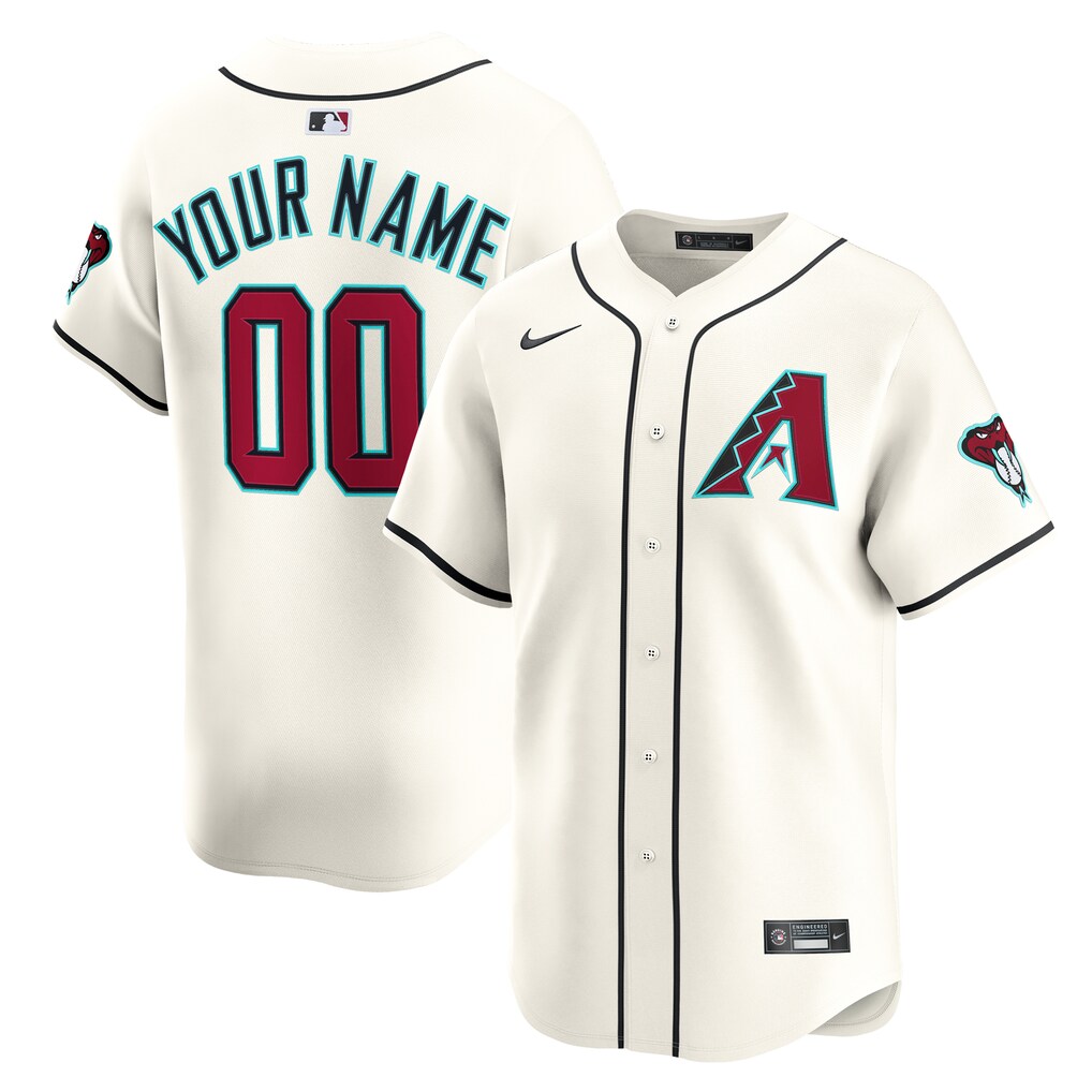 Youth Arizona Diamondbacks  Nike White Home Custom Limited Jersey - Ujersey NHL