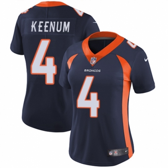 Women's Nike Denver Broncos #4 Case Keenum Navy Blue Alternate Vapor Untouchable Limited Player NFL Jersey - Ujersey