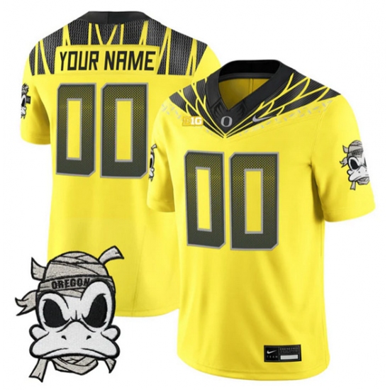 Men's Oregon Ducks Active Player Custom Yellow 2025 F.U.S.E. Mummy Duck Vapor Limited V1 Stitched Football Jersey - Ujersey