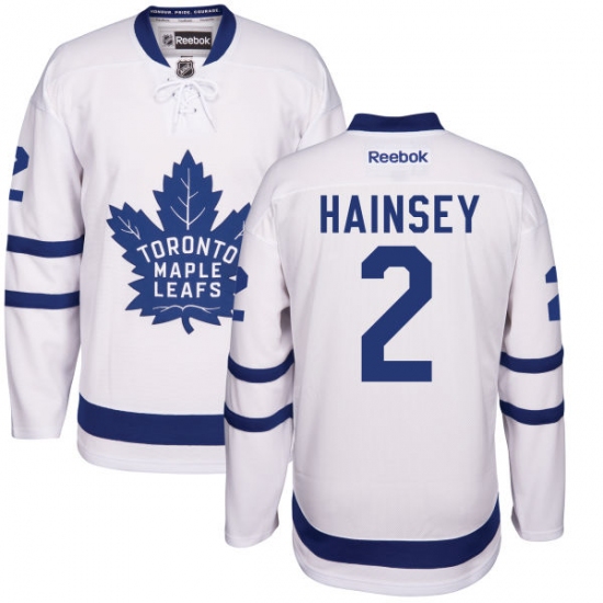 Youth Reebok Toronto Maple Leafs #2 Ron Hainsey Authentic White Away NHL Jersey - Ujersey