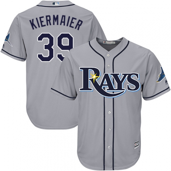 Men's Majestic Tampa Bay Rays #39 Kevin Kiermaier Replica Grey Road Cool Base MLB Jersey - Ujersey