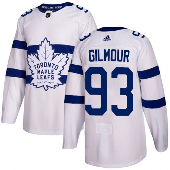Youth Adidas Toronto Maple Leafs #93 Doug Gilmour Authentic White 2018 Stadium Series NHL Jersey - Ujersey