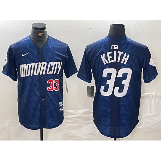 Men's Detroit Tigers #33 Colt Keith 2024 Navy City Connect Cool Base Limited Stitched Jerseys - Ujersey