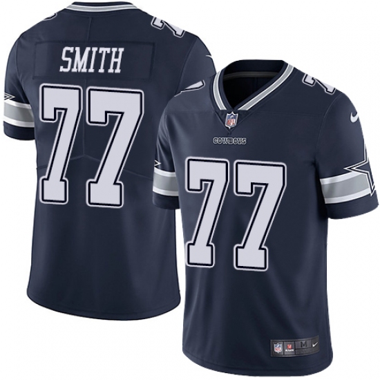 Men's Nike Dallas Cowboys #77 Tyron Smith Navy Blue Team Color Vapor Untouchable Limited Player NFL Jersey - Ujersey
