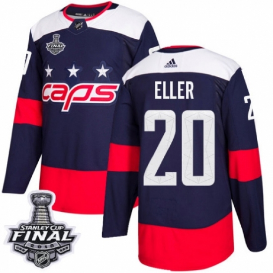 Youth Adidas Washington Capitals #20 Lars Eller Authentic Navy Blue 2018 Stadium Series 2018 Stanley Cup Final NHL Jersey - Ujersey