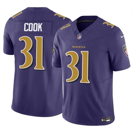 Men's Baltimore Ravens #31 Dalvin Cook Purple 2024 F.U.S.E. Color Rush Vapor Limited Football Stitched Jersey - Ujersey