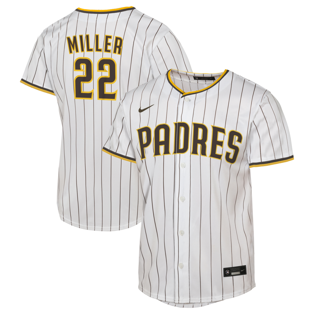 Youth San Diego Padres Mason Miller Nike White Home Replica Jersey - Ujersey