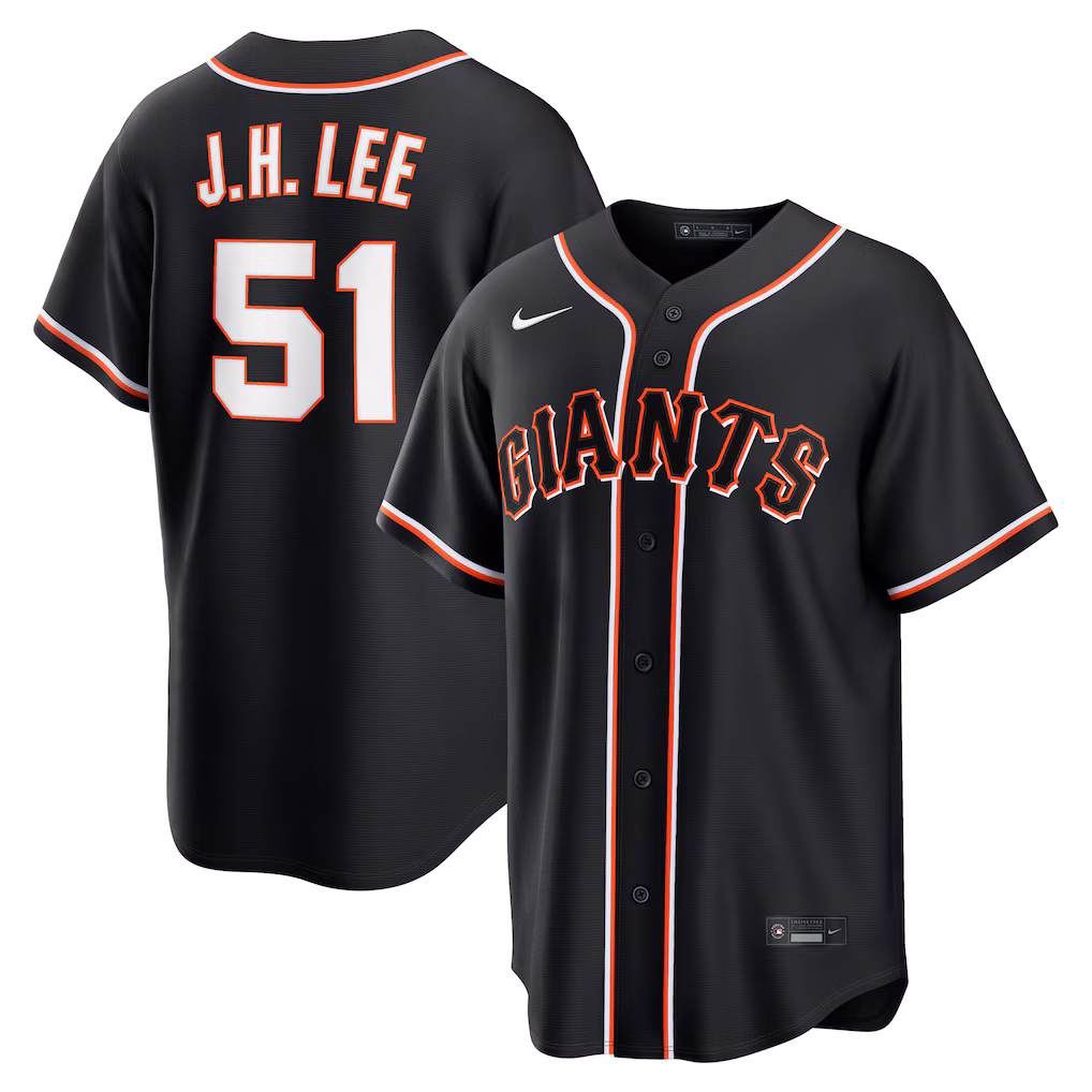 Men's San Francisco Giants Jung Hoo Lee Nike Fashion Replica Black Out Jersey - Ujersey Shop