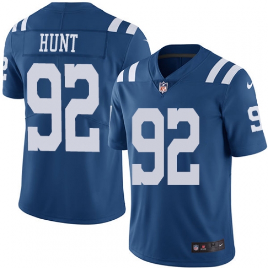 Youth Nike Indianapolis Colts #94 Margus Hunt Limited Royal Blue Rush Vapor Untouchable NFL Jersey - Ujersey
