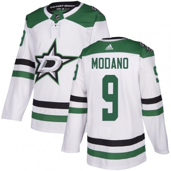 Men's Adidas Dallas Stars #9 Mike Modano White Road Authentic Stitched NHL Jersey - Ujersey