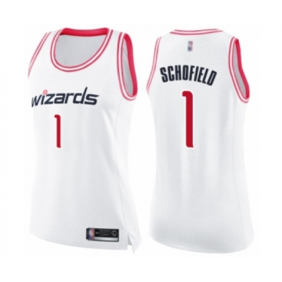 Women's Washington Wizards #1 Admiral Schofield Swingman White Pink Fashion Basketball Jersey - Ujersey