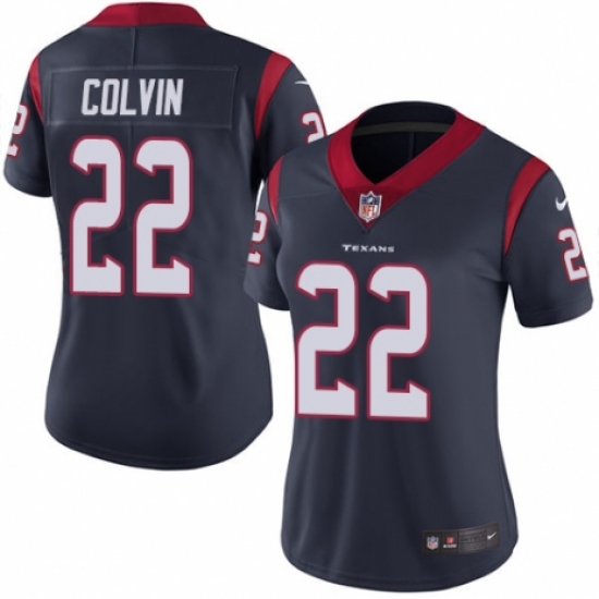 Women's Nike Houston Texans #22 Aaron Colvin Navy Blue Team Color Vapor Untouchable Limited Player NFL Jersey - Ujersey