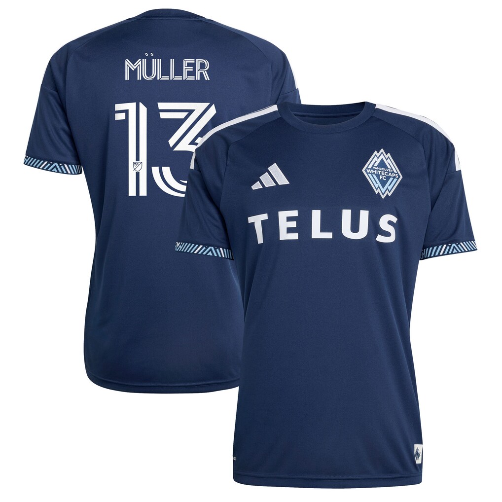 Men's Vancouver Whitecaps FC Thomas Müller adidas Blue 2026 The Coastal Jersey Replica Jersey - Ujersey