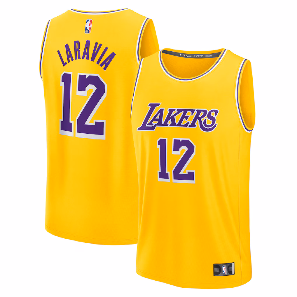 Men's Los Angeles Lakers Jake LaRavia Fanatics Gold Fast Break Replica Jersey - Icon Edition - Ujersey Shop