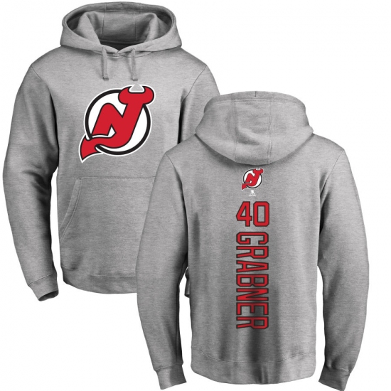 NHL Adidas New Jersey Devils #40 Michael Grabner Ash Backer Pullover Hoodie - Ujersey