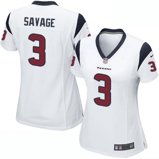 Women's Nike Houston Texans #3 Tom Savage Game White NFL Jersey - Ujersey