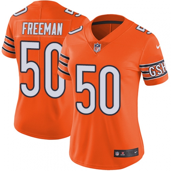 Women's Nike Chicago Bears #50 Jerrell Freeman Limited Orange Rush Vapor Untouchable NFL Jersey - Ujersey