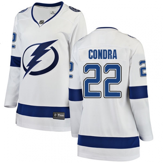 Women's Tampa Bay Lightning #22 Erik Condra Fanatics Branded White Away Breakaway NHL Jersey - Ujersey