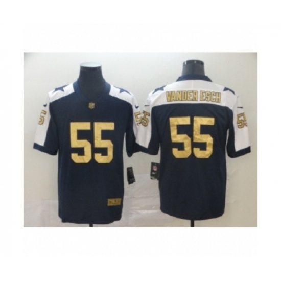 Men's Dallas Cowboys #55 Leighton Vander Esch Navy Blue gold Vapor Untouchable Limited Player Football Jersey - Ujersey