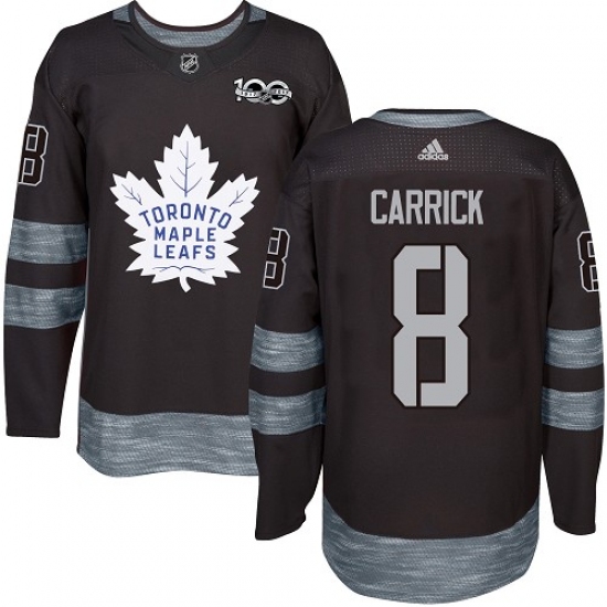 Men's Adidas Toronto Maple Leafs #8 Connor Carrick Authentic Black 1917-2017 100th Anniversary NHL Jersey - Ujersey