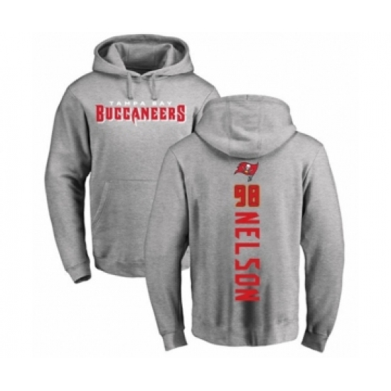 Football Tampa Bay Buccaneers #98 Anthony Nelson Ash Backer Pullover Hoodie - Ujersey