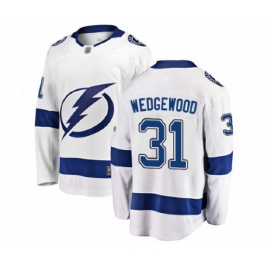 Men's Tampa Bay Lightning #31 Scott Wedgewood Fanatics Branded White Away Breakaway Hockey Jersey - Ujersey