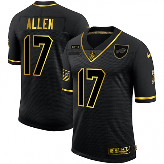 Men's Buffalo Bills #17 Josh Allen Olive Gold Nike 2020 Salute To Service Limited Jersey - Ujersey