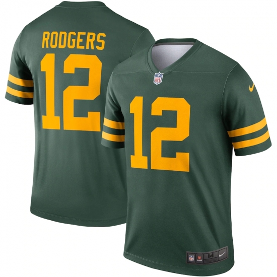 Men's Green Bay Packers #12 Aaron Rodgers Nike Green Alternate Legend Player Jersey - Ujersey