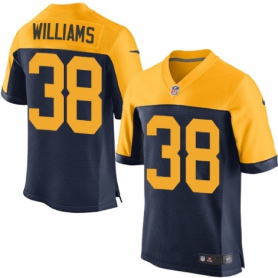 Men's Nike Green Bay Packers #38 Tramon Williams Elite Navy Blue Alternate NFL Jersey - Ujersey