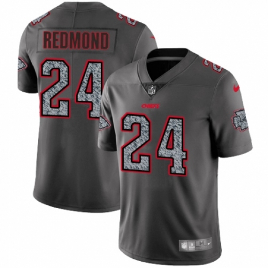 Youth Nike Kansas City Chiefs #24 Will Redmond Gray Static Vapor Untouchable Limited NFL Jersey - Ujersey