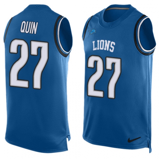 Men's Nike Detroit Lions #27 Glover Quin Limited Light Blue Player Name & Number Tank Top NFL Jersey - Ujersey
