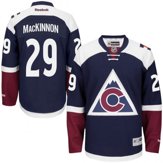 Women's Reebok Colorado Avalanche #29 Nathan MacKinnon Premier Blue Third NHL Jersey - Ujersey