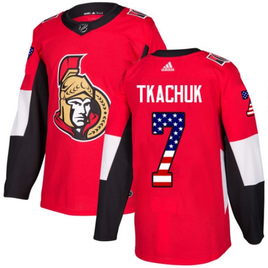 Youth Adidas Ottawa Senators #7 Brady Tkachuk Authentic Red USA Flag Fashion NHL Jersey - Ujersey