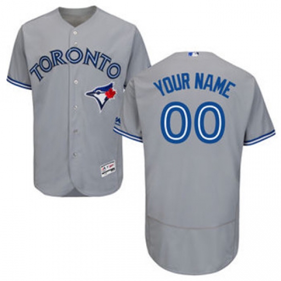 Men's Toronto Blue Jays Majestic Flex Base Authentic Collection grey Custom Jersey - Ujersey